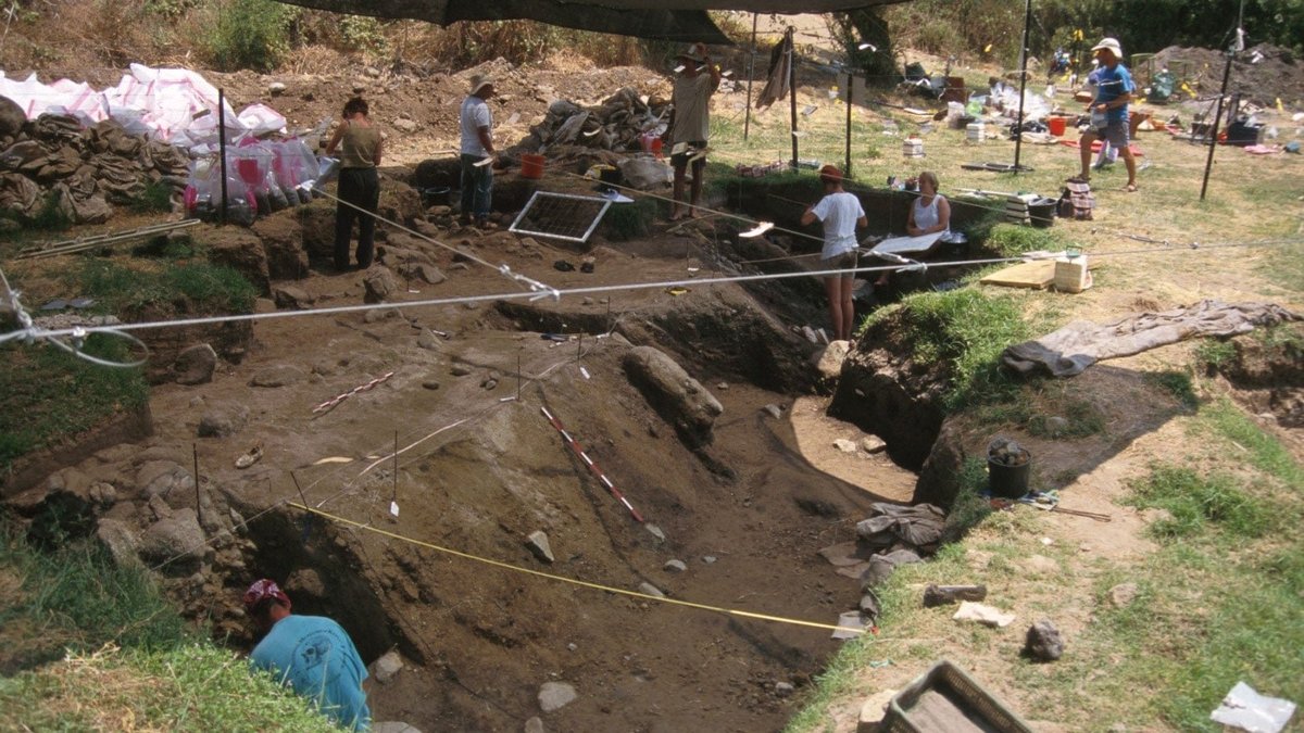 A general view of the excavation of Gesher Benot Ya’aqov Acheulian Site