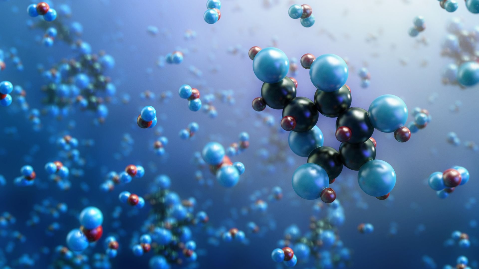 The researchers used labeled glucose molecules, like the ones illustrated here, to track how the red blood cells processed the sugar at higher altitudes.