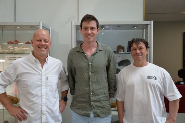 Three members of the research team at the University of Oxford. From left to right, Professor Mike Kendall, Doctor Tobermory Mackay-Champion, and Professor Jon Wade