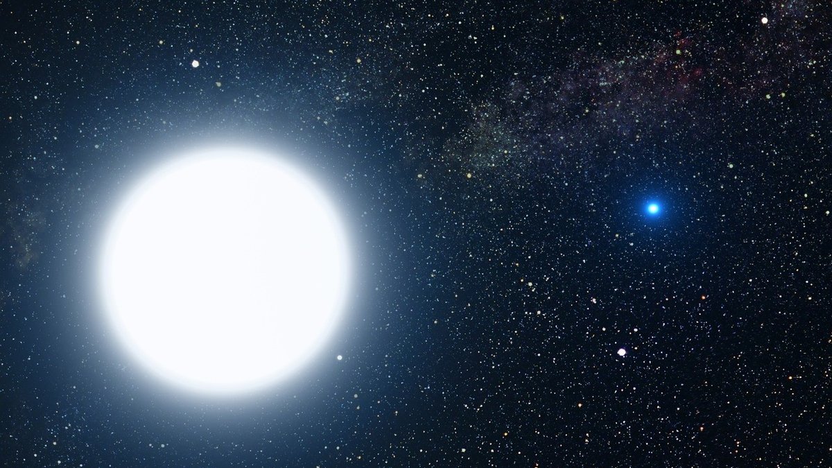 White dwarf and companion star in a binary star system