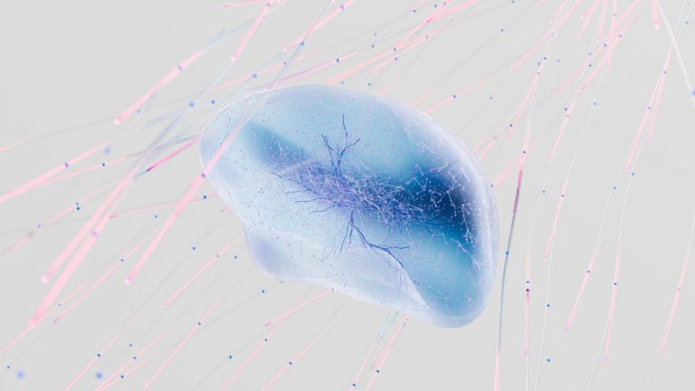 Abstract neural network representing brain-cell communication