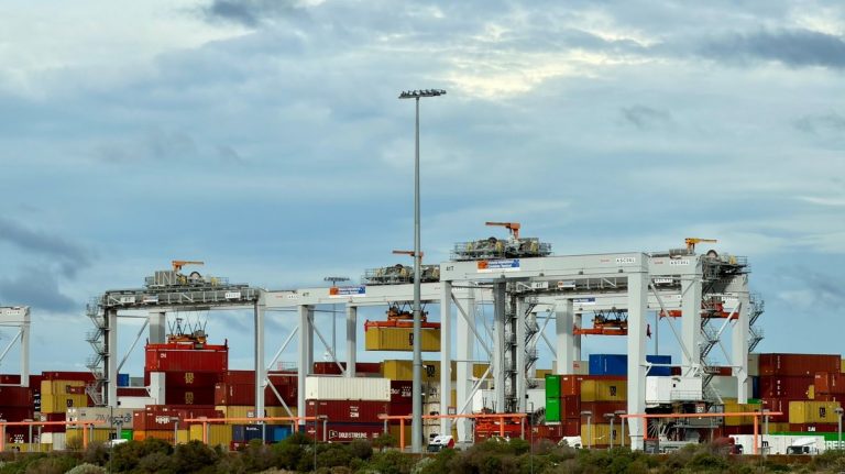 Container freight terminal used to illustrate automated cargo transport