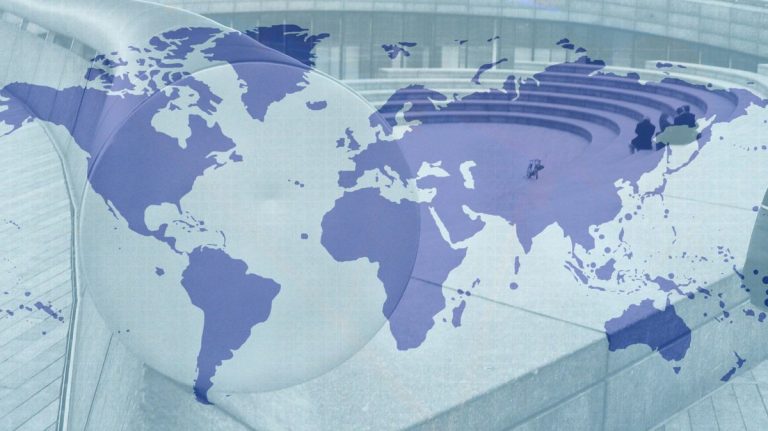 Global ocean map illustration