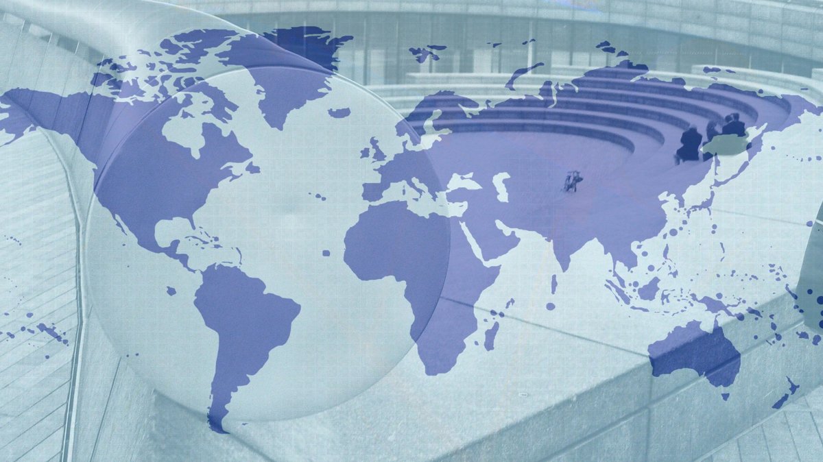 Global ocean map illustration