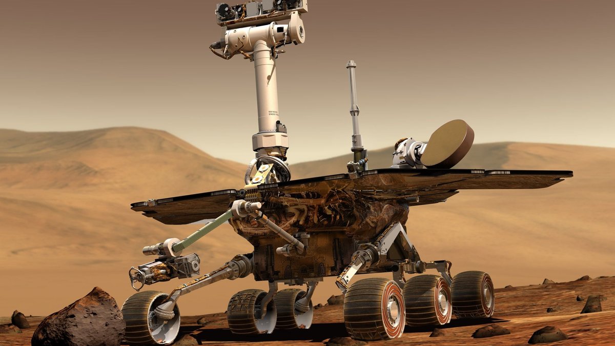 Mars Curiosity rover on the Martian surface