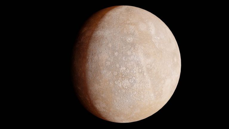 Planet Mercury against a dark space background