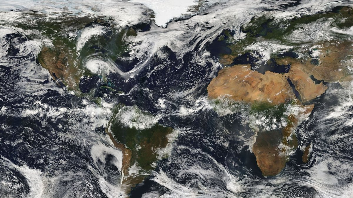 Satellite view of Earth and oceans