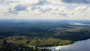 Kalyazin, Russia. Radio telescope dish radio astronomy observatory, Aerial View