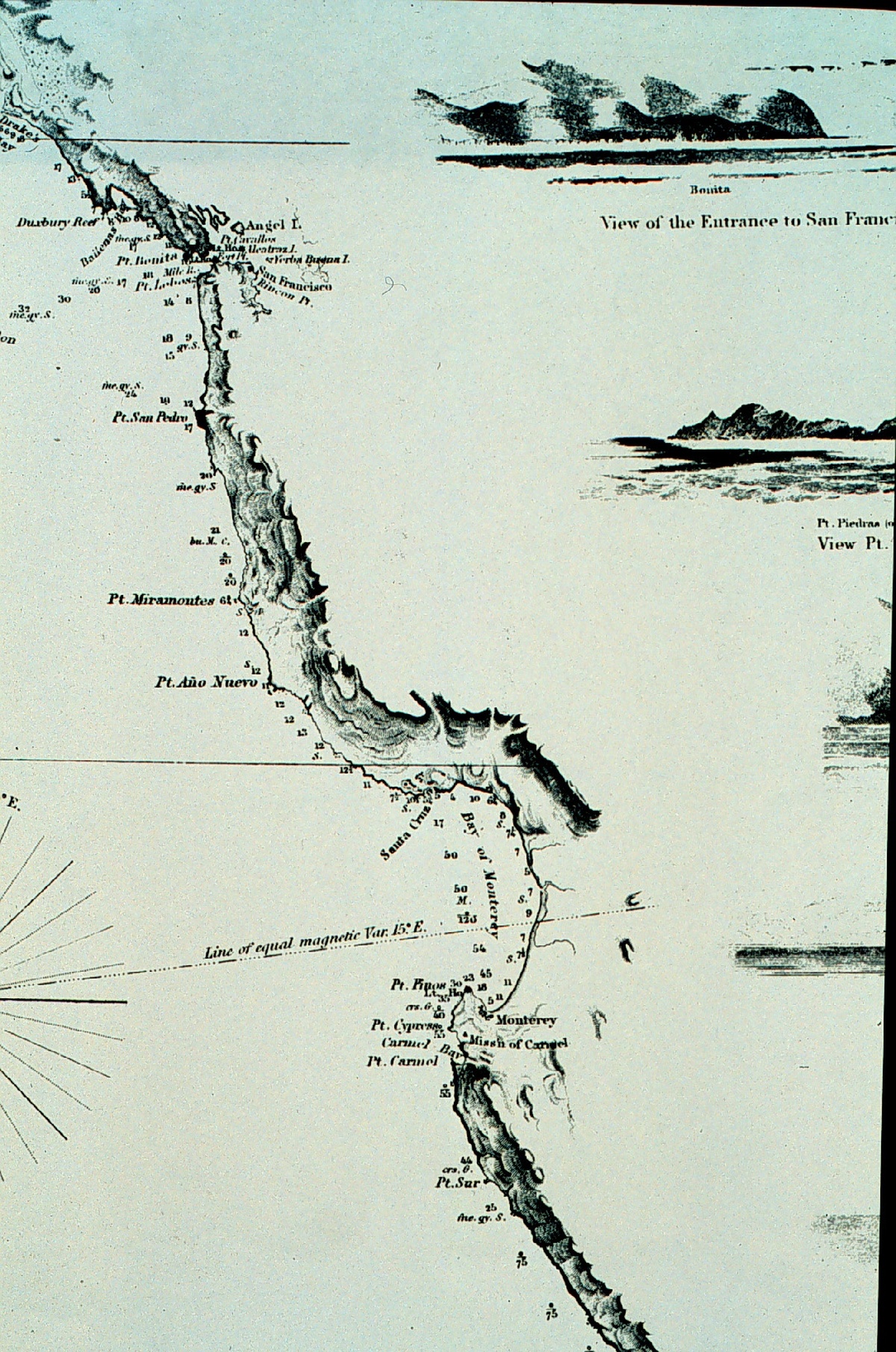 1852 U.S. Coast Survey reconnaissance chart of the California coast