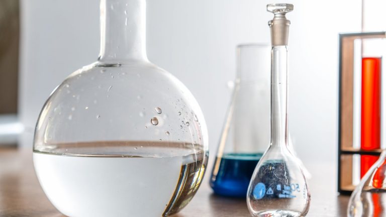 Laboratory glassware used to test water chemistry