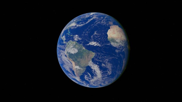 Earth from space with the world's oceans visible