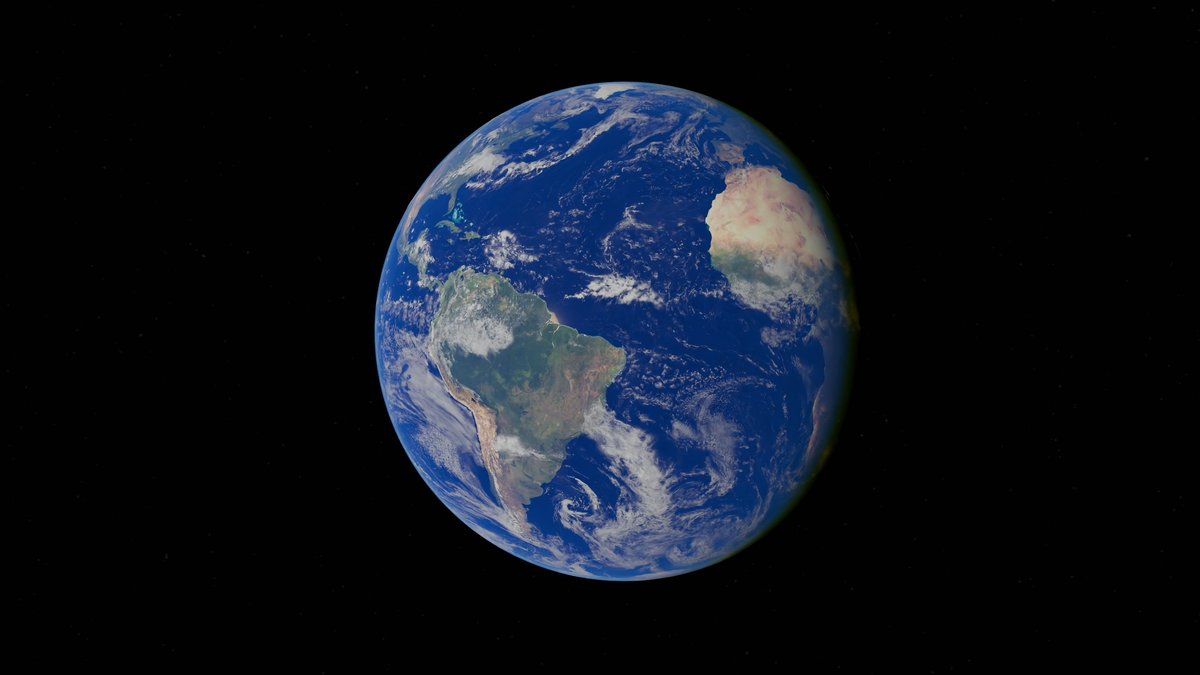 Earth from space with the world's oceans visible