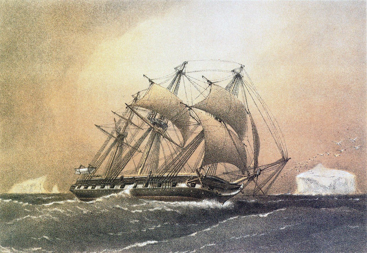 Painting of the HMS Challenger by William Frederick Mitchell originally published for the Royal Navy.