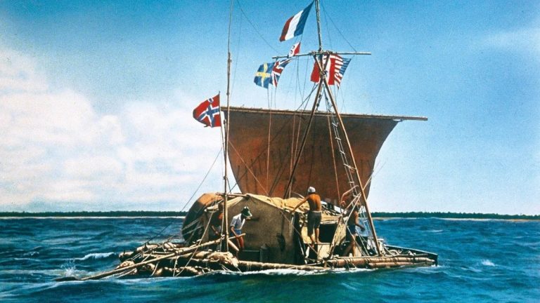 In 1947 six men left Callao on the balsa raft Kon-Tiki and crossed the Pacific for 101 days before a coral reef at Raroia ended a voyage that showed the journey was physically possible