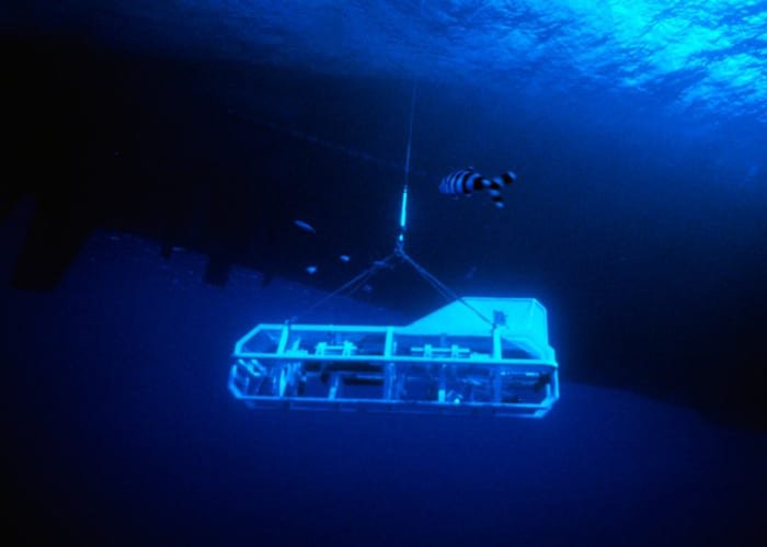 The Argo towed camera sled had television cameras and sonars that helped find Titanic. It was named by Titanic expedition leader Robert Ballard after the mythical Greek vessel that carried Jason on his quest for the Golden Fleece. In 1985, Argo represented a new generation of exploration vehicles for ocean scientists