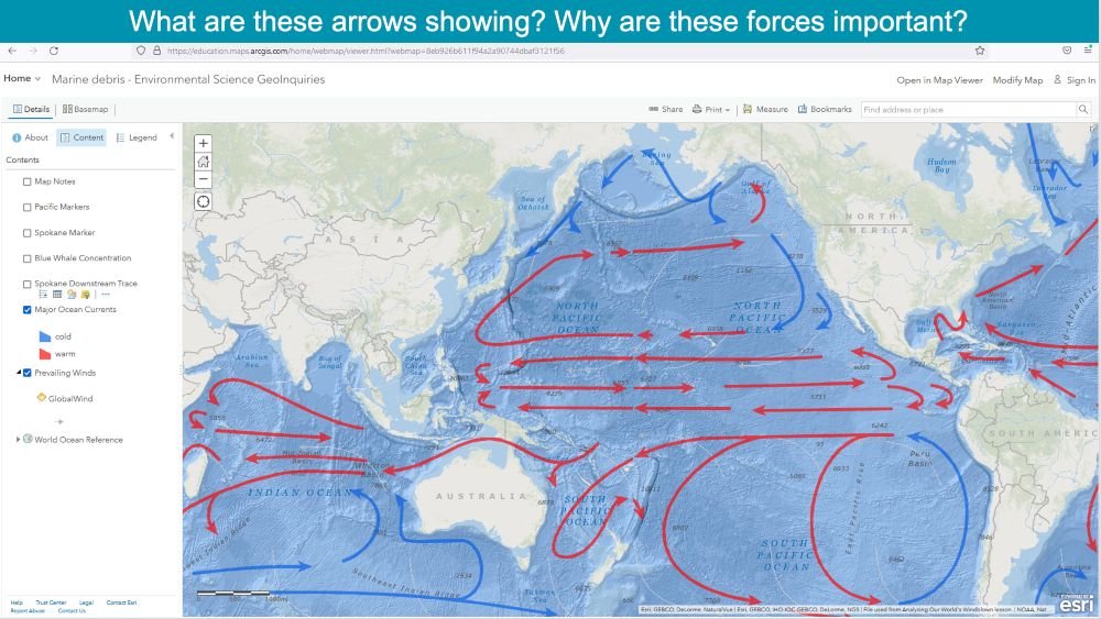 NOAA map tracing the drift of Friendly Floatees through North Pacific ocean currents