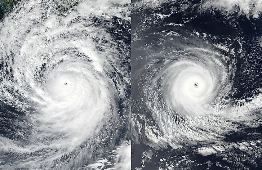 Cyclone rotation in the Northern and Southern hemispheres under the Coriolis effect