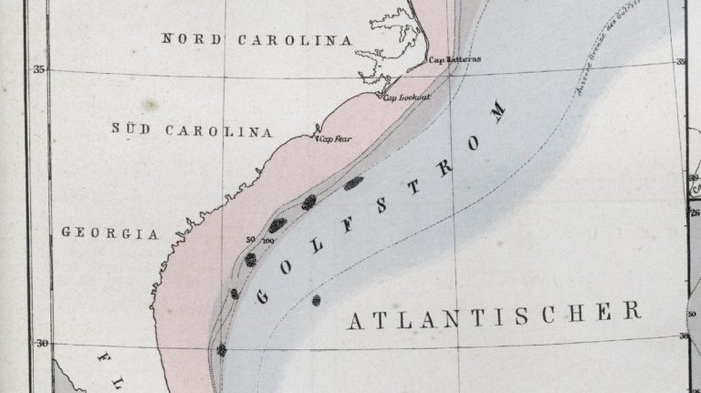 NOAA map of the U.S. East Coast continental shelf, shelf break and slope