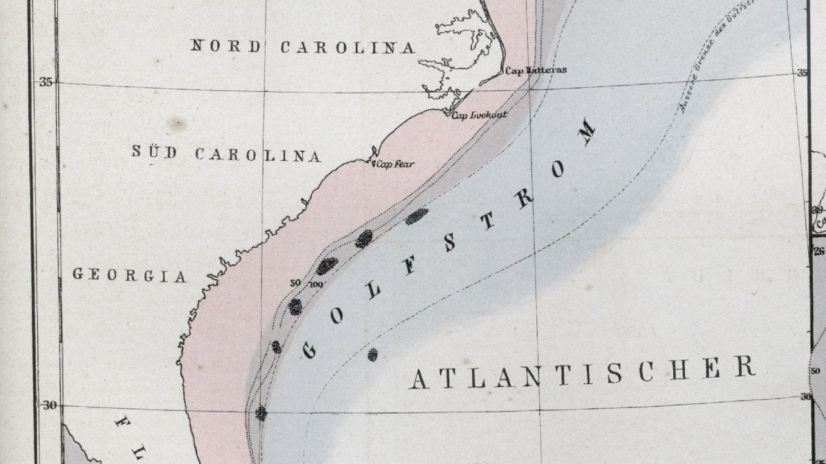 NOAA map of the U.S. East Coast continental shelf, shelf break and slope