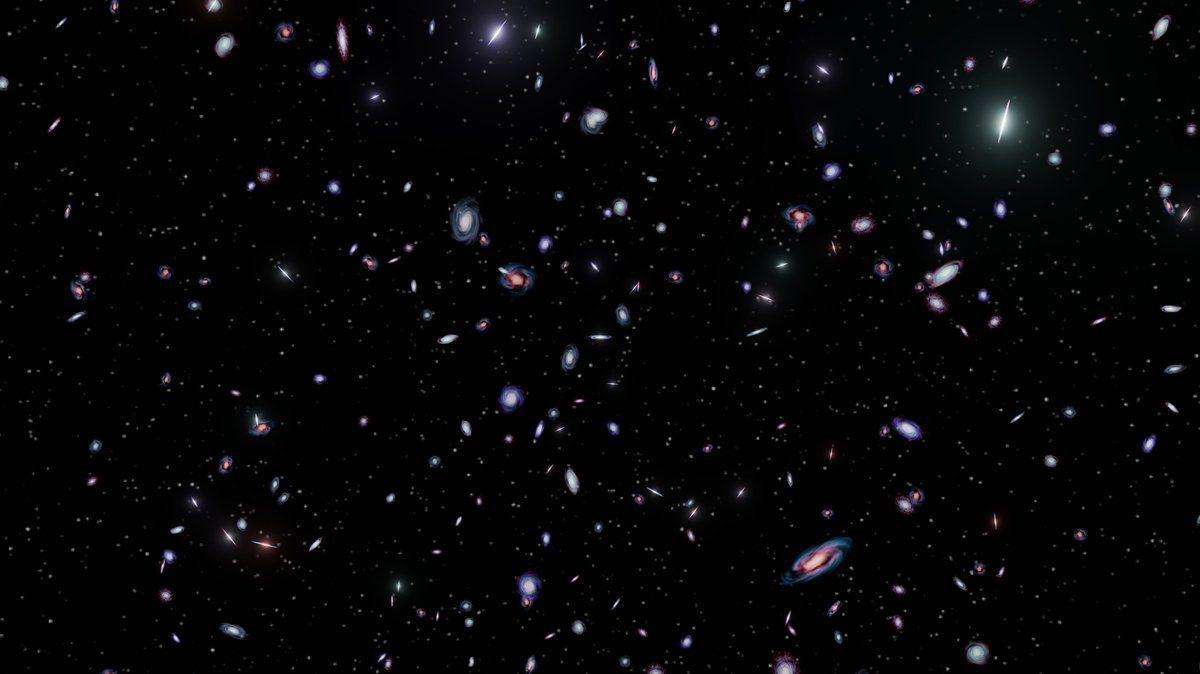 Distant galaxies and star clusters in deep space
