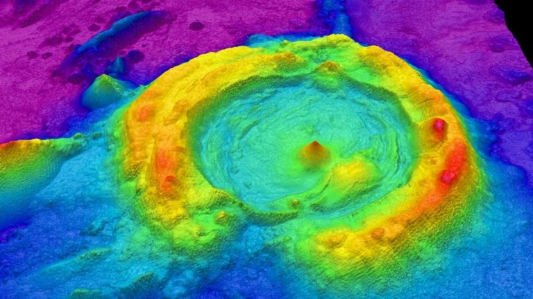 Bathymetry of a known caldera, Niuatahi, in the Tongan archipelago