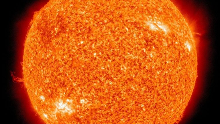 Solar flare and solar wind from the Sun in space