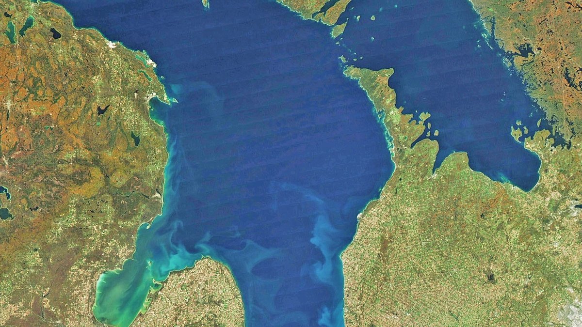 Satellite view of Lake Huron