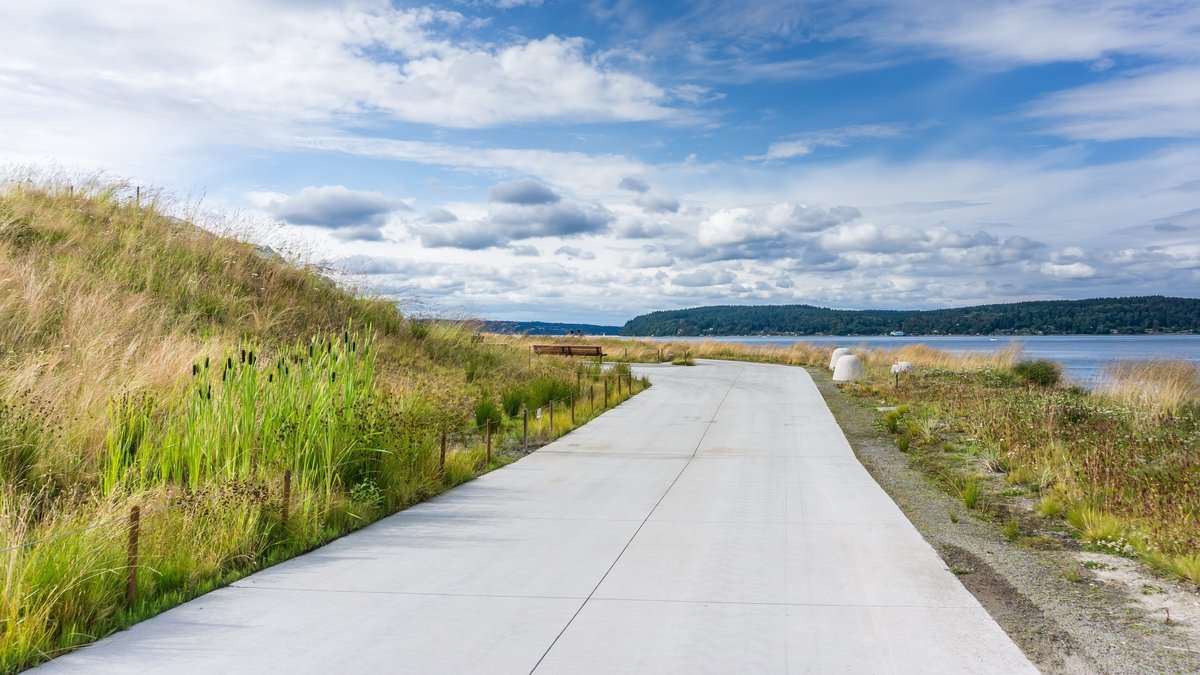 A view of the Puget Sound area from Dune Peninsula Park in Tacoma, Washington