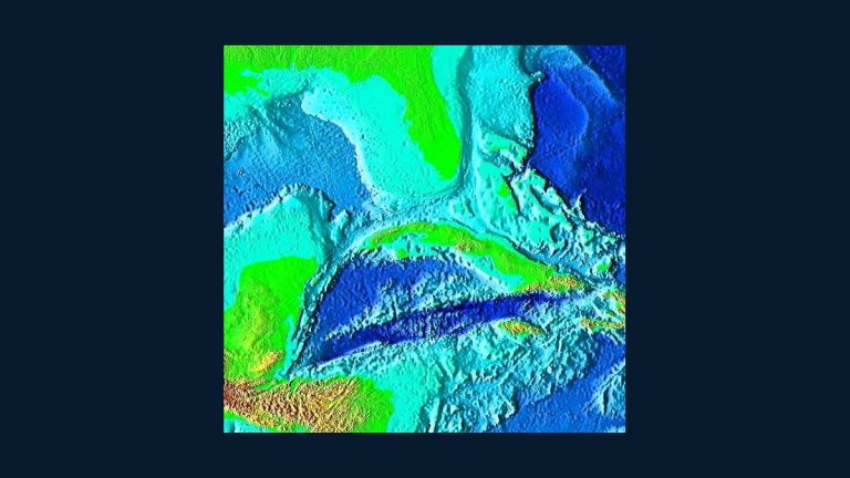 Bathymetric map of the Cayman Trough