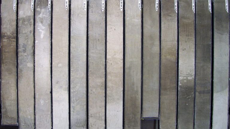 Marine sediment cores collected for oceanographic research
