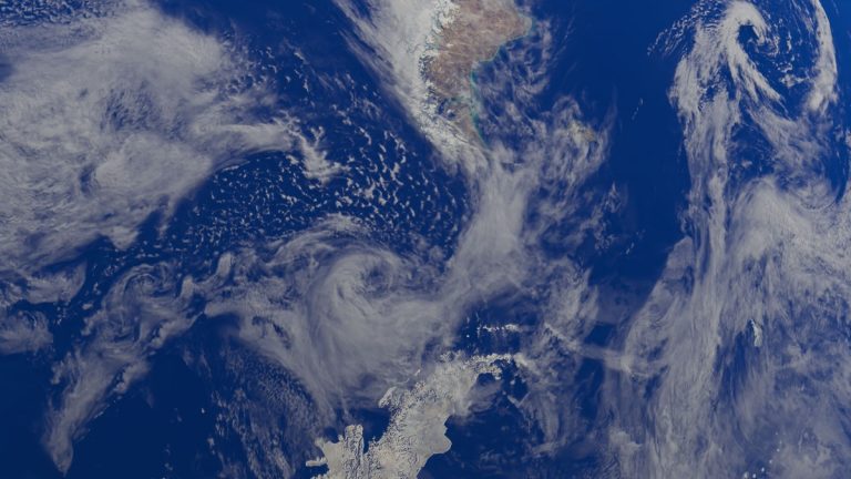 Earth's clouds and ocean viewed from space