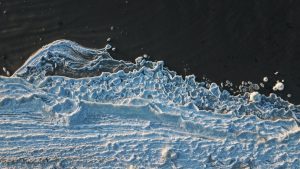 Sea ice formations on the frozen Baltic Sea