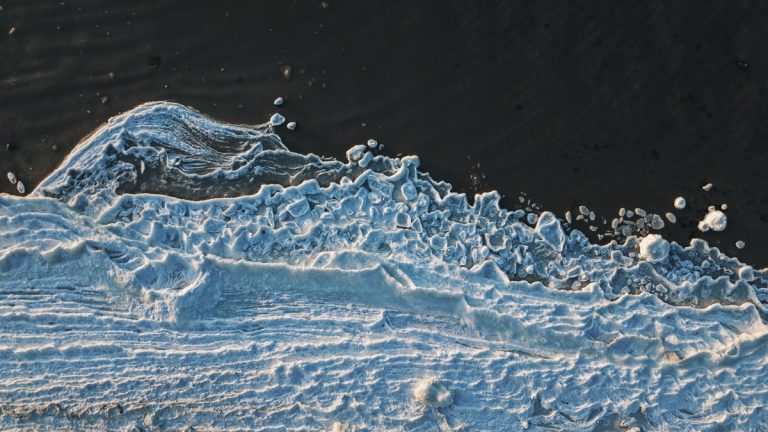 Sea ice formations on the frozen Baltic Sea